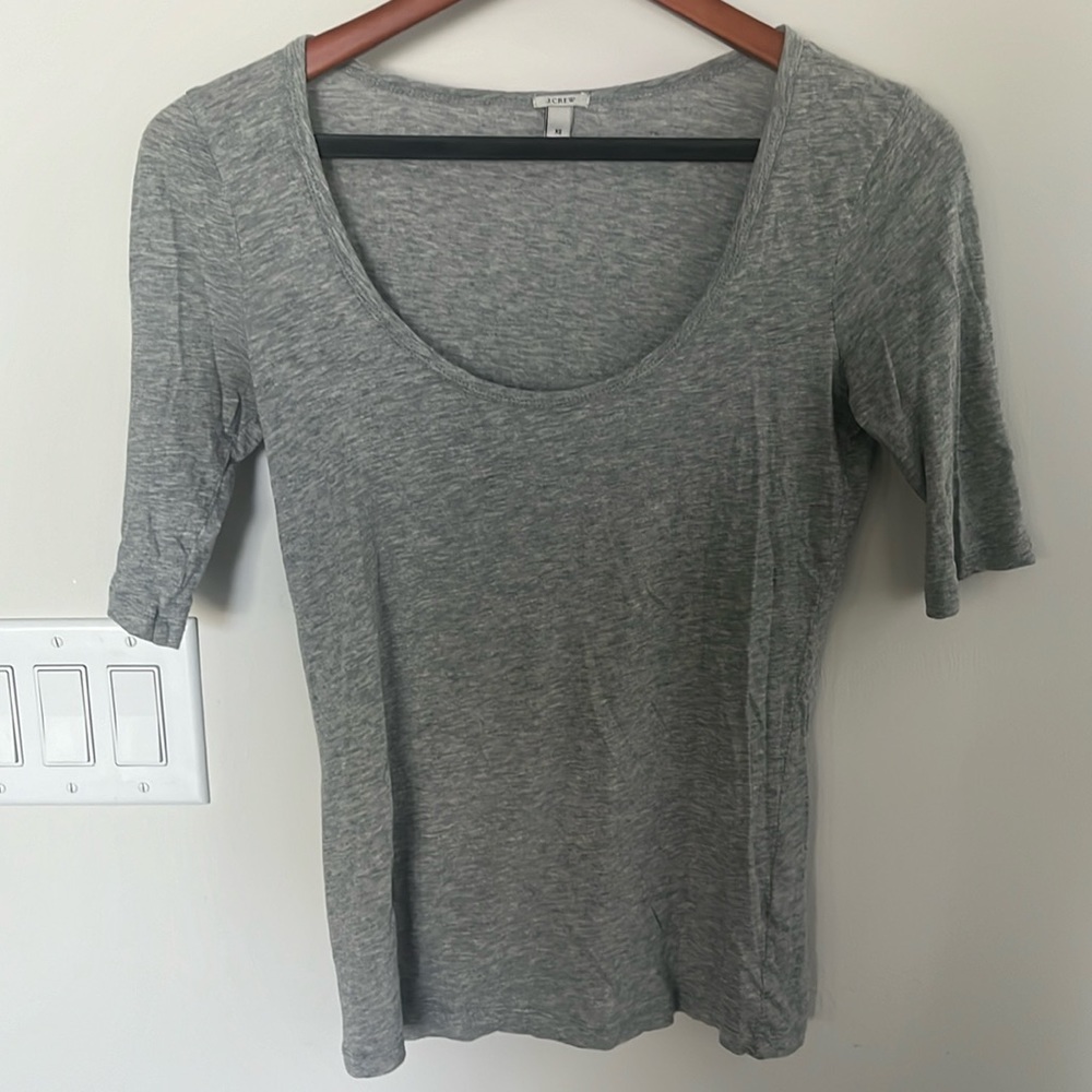 J. Crew scoop neck gray T-shirt, size XS